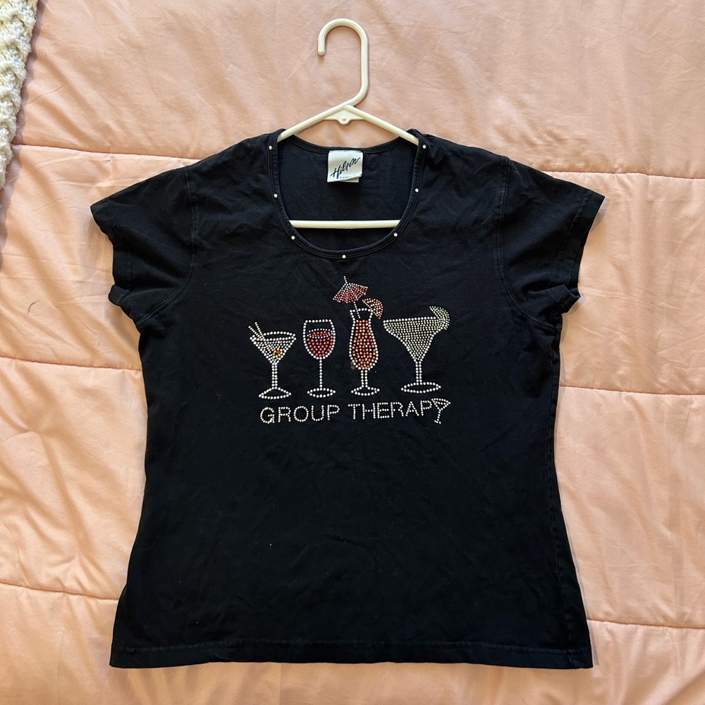 Y2K Hilton casino rhinestone shirt